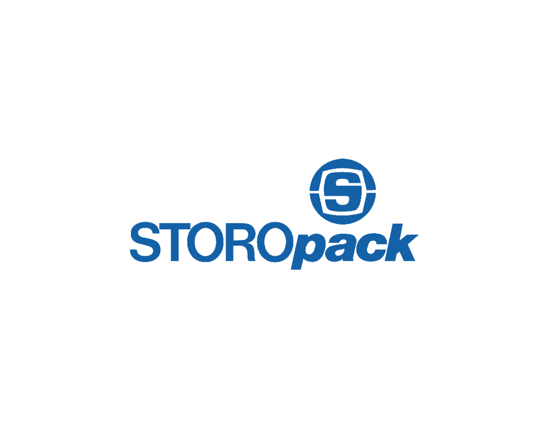 Logo von STOROpack, einem Verpackungsunternehmen, mit blauem Schriftzug und einem kreisförmigen 